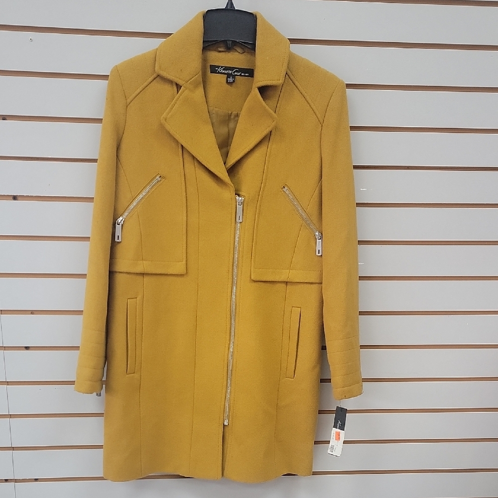 Kenneth Cole Mustard Trench Coat - Picture 1 of 6